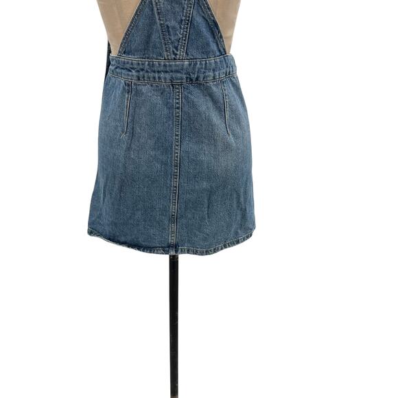 Free People Louise Denim Skirtall Overall Dress Medium Wash Blue Size 0 - Picture 10 of 13